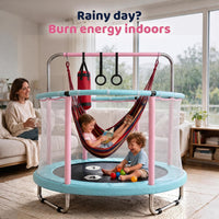 Happin 55’’ Trampoline for kids Safety Enclosure - Pastel Pink & Blue / Adventure - image 4