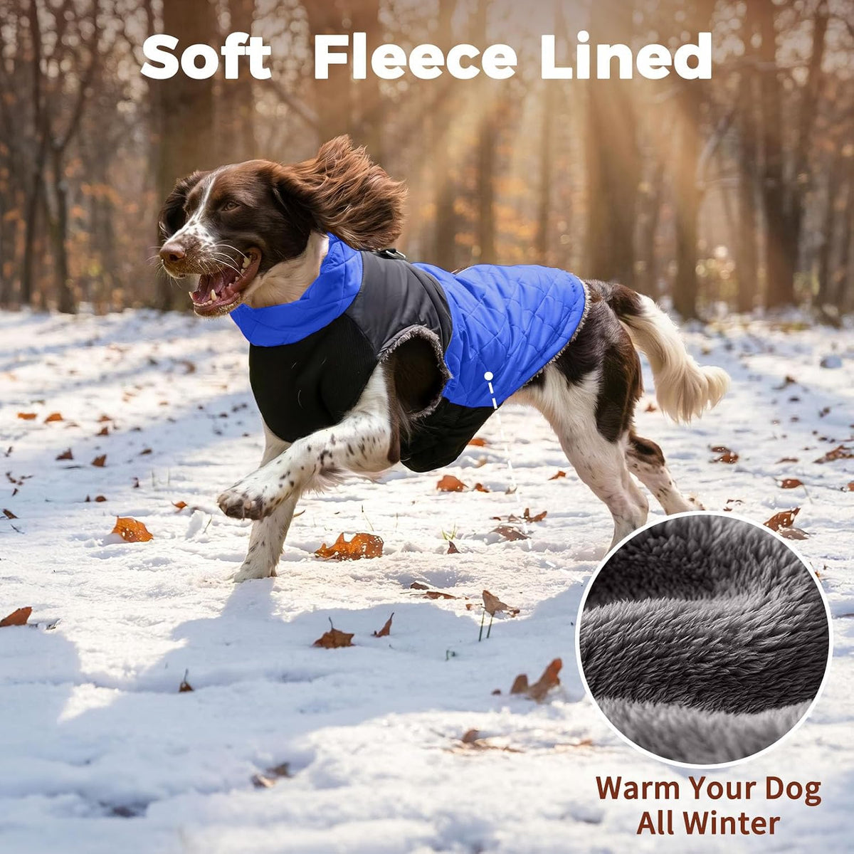 Winter Dog Coats for Small Dogs, Puppy Jacket with Harness - Blue(Standard) / XX-Large - image 3