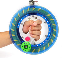 E-TING kite string reel with 1000ft of 3-strand line, 8 inch transparent wheel and safety lock