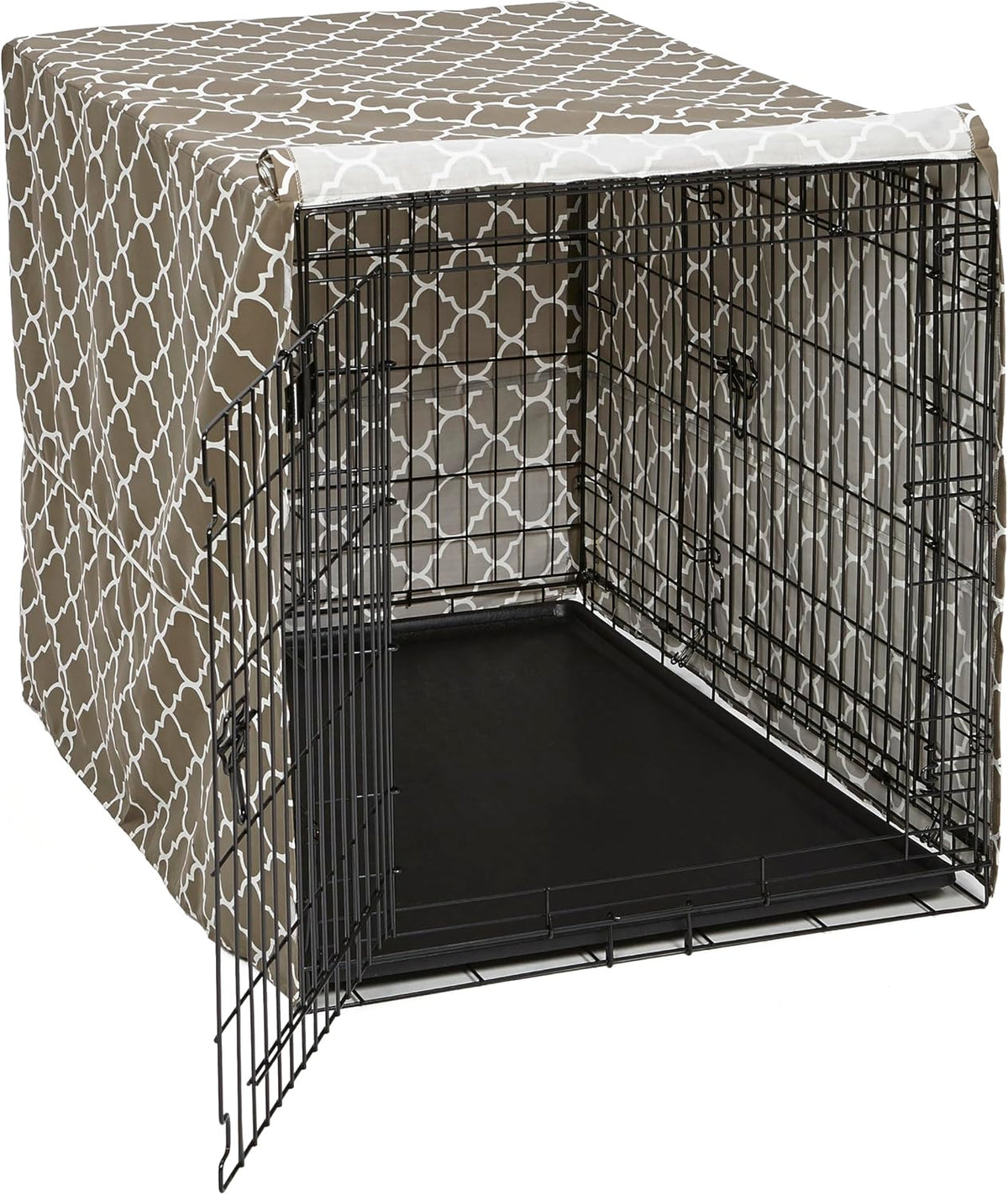 MidWest Homes for Pets Medium Dog Crate Cover - Brown Geometric Pattern / Fits 42 Inch Crate