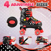SULIFEEL Adjustable Kids Roller Skates, Light up Wheels – Fun for Kids & Family - G Dots Black / Small - Little Kid - image 3