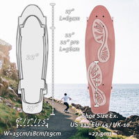 KMX Classic Retro Mini Cruiser Skateboard 22" & 27" for Boys Girls - Rose Pink / 27" - image 4