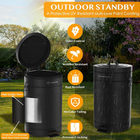 Dog Poop Trash Can Outside Odor Control, Waterproof - Matte-Onyx Black 1-Pack - image 3