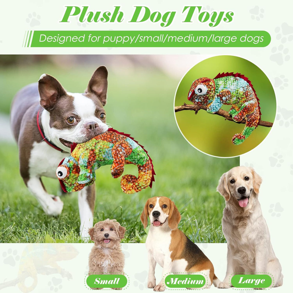 Fuufome Squeaky Dog Toys for Indoor Play with Small - Brownish-green - image 2