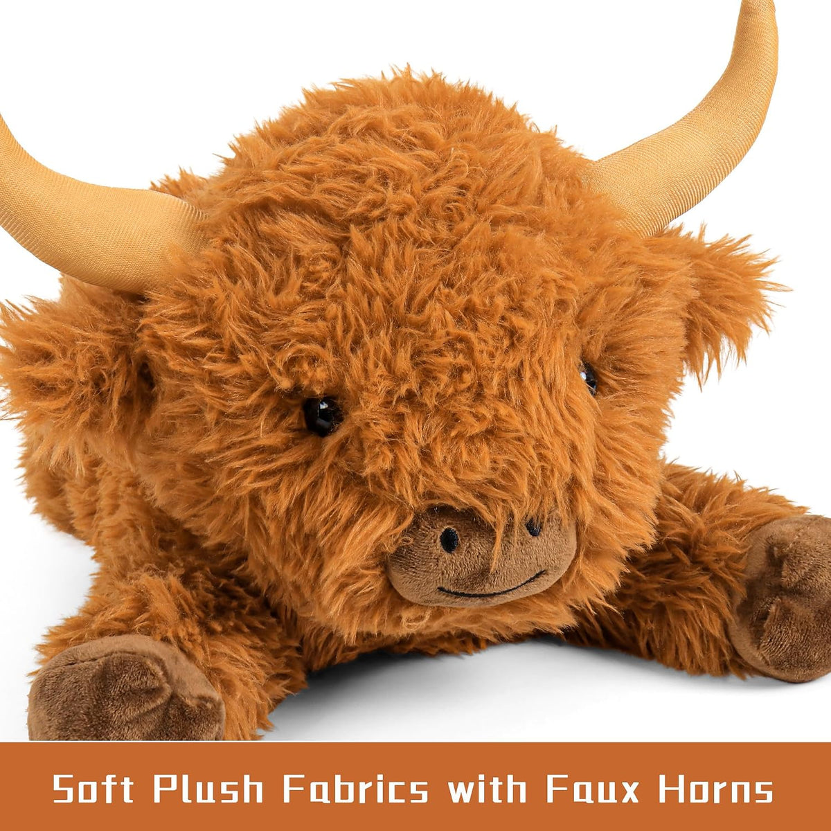 Wepop 5lbs Highland Cow Weighted Stuffed Animals 22in Giant Highland - Highland Cow-p - image 4