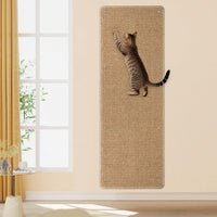FHTONGE 71x15.8" Thickened Cat Wall Climbing Carpet with 16 Fixed - Deep Camel / 39.4x15.8"(100x40cm)