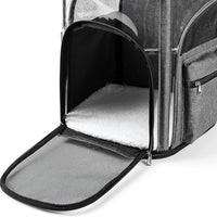 Cat Carriers Dog Carrier Pet for Small Medium Cats Dogs Puppies up to 25 Lbs, TSA Airline Approved Soft Sided, Collapsible Travel Puppy - Black Grey (L: 15.8" LX12.6 WX19.7 H, Pink)