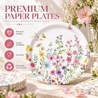 40 Pcs Basketball Plates and Napkins Set - Wildflower - image 2