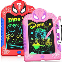 LCD Writing Tablet for Kids: Spidolapse Colorful Doodle Board - Red & Pink / 2 PACK