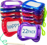 Tcvents 22 pack mini magnetic drawing boards in six colors with stylus and key rings - view 2