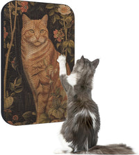 Cat Wall Scratcher, Art Cat Scratching Board for Indoor Cats – Essentials for Cats - Orange cat