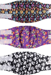 CuteBone Halloween Male Dog Diapers Belly Bands 3 Pack for Male Dogs Wraps Washable Doggie Pants DM23L