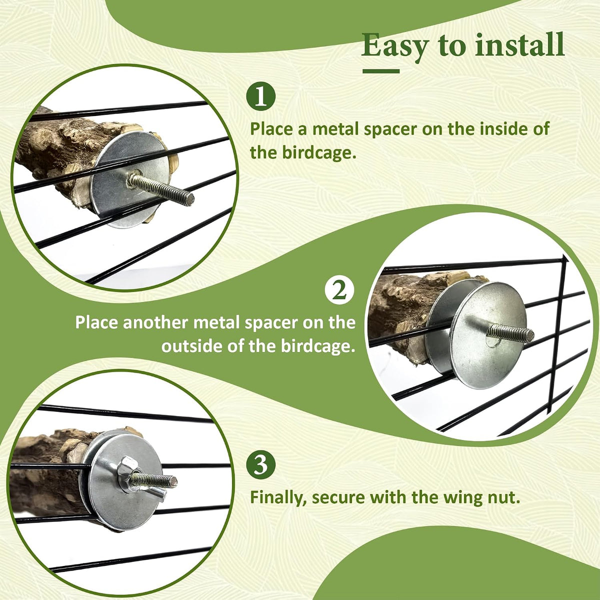 8pcs Natural Bird Perches for Cage - 8pcs-15cm - image 3