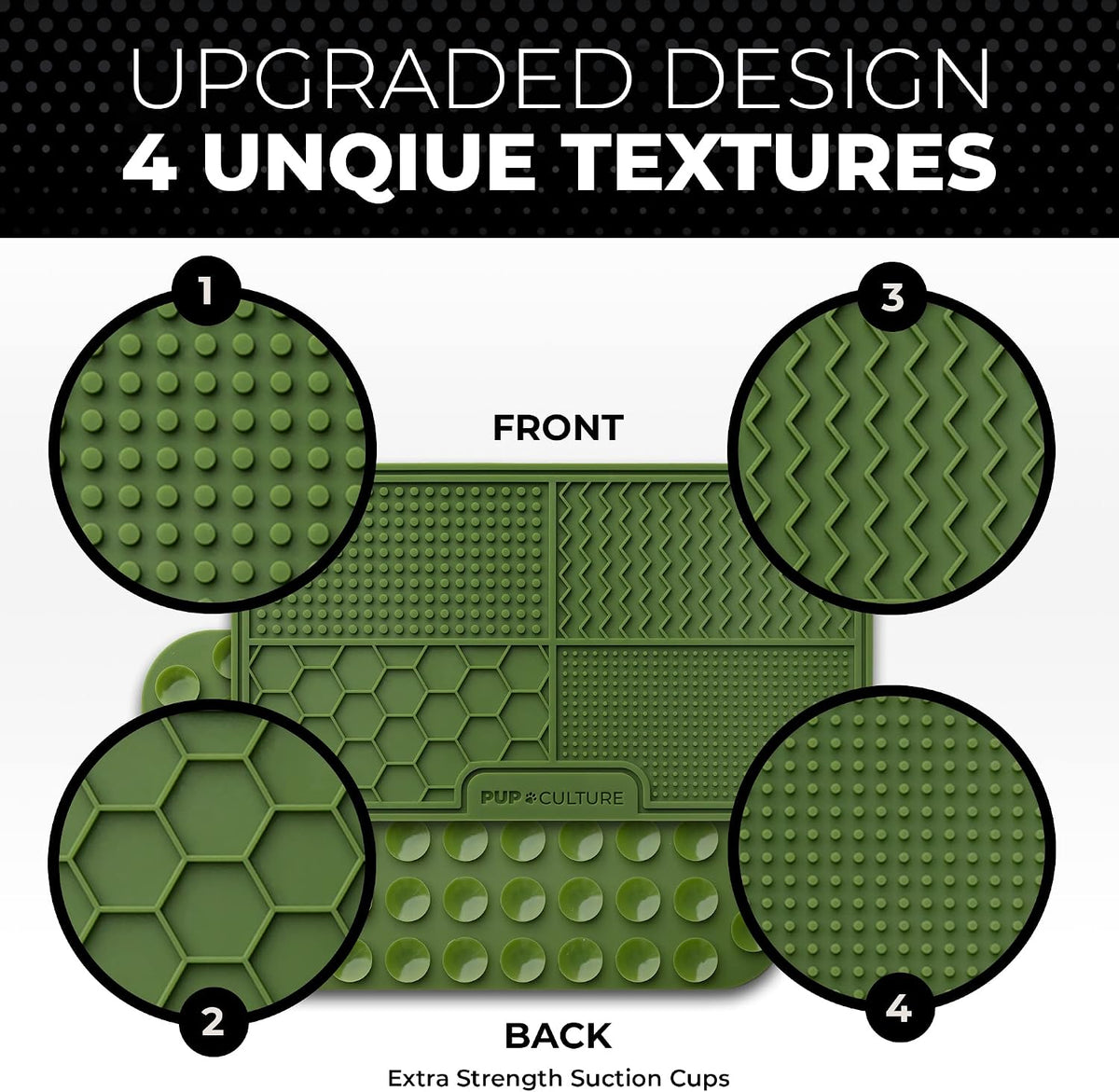 Dog Lick Mat for Dogs, Feeding Pad for Anxious Pets Plus 4 Different Puzzles for Mental Stimulation - 1 Pack / Green - image 2