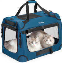 Extra Large Cat Carrier for 2 Cats - 24.0"L x 16.5"W x 16.5"H / Prussian Blue