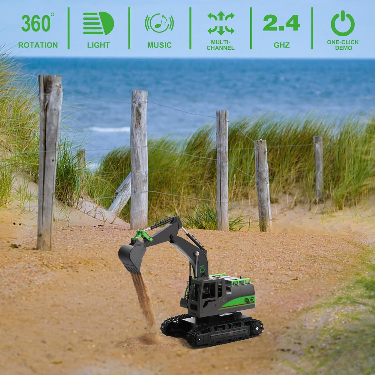 IQKidz Remote Control Excavator Toys for Boys 4-7 Yrs Old - Remote Control Excavator - image 3