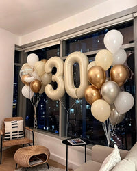 Number Balloons Blue 7 Balloon Numbers 40 inch for 7th Birthday - Cream / Number 1 - image 4