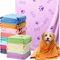 Irenare 12 Pack Dog Bath Towel Set 20'' x 39'' Microfiber - Multicolor