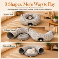 Geometric Straight Cat Tunnel with Plush Inside - Big Tunnel Bed - image 4
