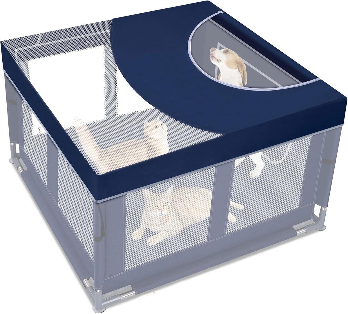 Puppy Playpen Indoor for Dog Small Pets - Royal Blue / 42'x42'x5'Cover Only