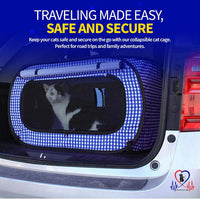 Extra Large Cat Carrier for Travel, Blue Checkers - Blue - image 2