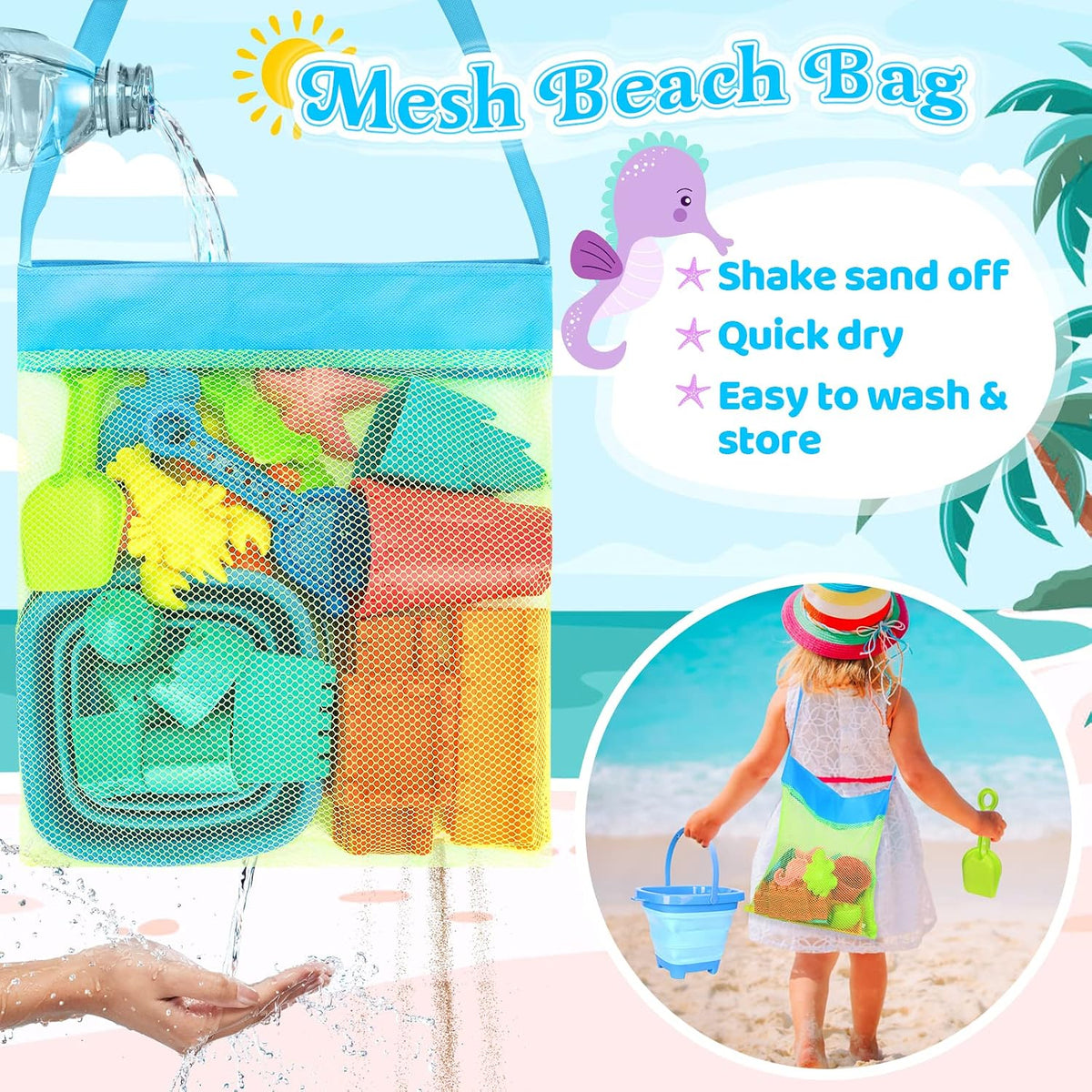 RACPNEL Beach Toys with Collapsible Bucket - image 3