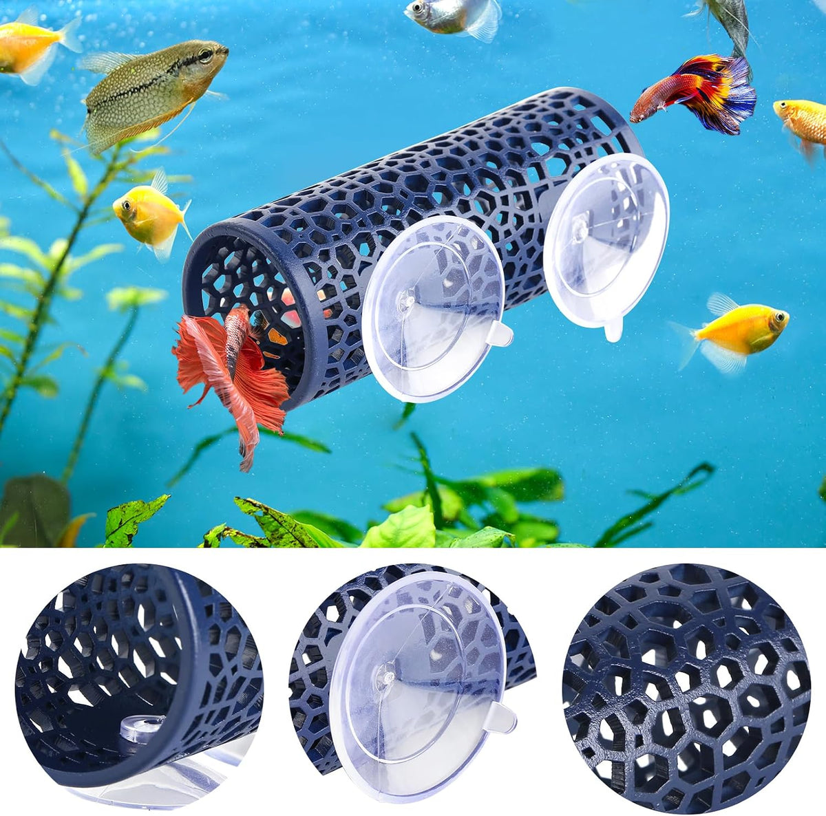 Abizoo Betta Fish Tunnel & Reptile Hide - Blue - image 3