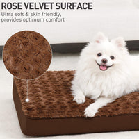 KSIIA Washable Dog Bed for Crate Waterproof for Medium Dogs - Brown / 29.0"L x 18.0"W x 3.0"Th - image 2