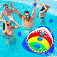 JOINBO inflatable shark pool cornhole board floating with 3 bean bags - view 8