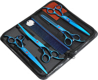 GEMEK 7 inch titanium dog grooming scissors set with comb, case and cleaning cloth - view 2