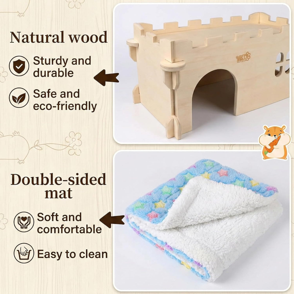 Castle Chinchilla House, Guinea Pig Hideout – Essentials for Small Pets - Large Assembly Style - image 4