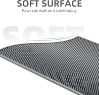 ESTHELLO Cat Litter Mat Honeycomb Double Layer Design 24’’ x 15’’ Gray – Daily Care for Cats - Gray / 24x15 Inch - image 3