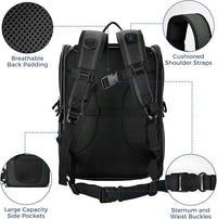 Apollo Walker Pet Carrier Backpack for Large/Small Cats and Dogs, Puppies, Safety Features and Cushion Back Support for Travel, Hiking, Outdoor Use (Black-Expandable)