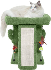TWDEPART Cat Tree Tower with Cat Scratching Post for Indoor Cats - Green