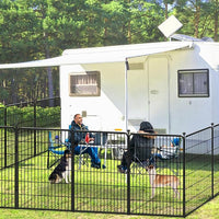 Dog Playpen 40 inch 10 Panels Indoor Dog Pen for Large/Medium/Small Dogs Heavy Duty Metal Dog Fence Outdoor for Yard, Puppy Playpen with Door Portable Pet Fence for RV Camping Yard