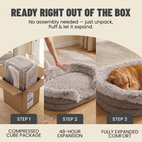 Miorun Fluffy Orthopedic Dog Beds Large Sized Dog - Sand / L(43", UP to 90lbs) - image 3