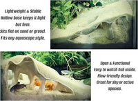 Aquarium & Terrarium Corner Cave – Faux Mangrove Root Hideout for Fish, Shrimp, Geckos, Snakes – Natural-Look Reptile Tank Decor in Textured Root Style (Desert Tan (Sand), 7.5''x7.5''x4'')