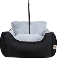 Best Pet Supplies Dog Pet Booster Seat, Dog Car Seats for Small Dogs & Medium Dogs, Soft Plush Cushion with Comfortable Bedding, Secure Straps, and Tall Pillow, Black