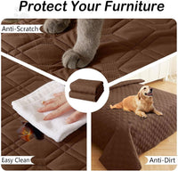 Waterproof Dog Bed Blanket - Brown+beige / Geometric / 40x50 Inch - image 4