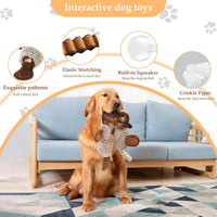 Squeaky Dog Toys, Stuffed Large Dog Toys to Keep Them Busy - Brown - image 2