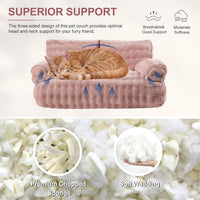 Cat Couch Bed, Cute Pet Sofa for Indoor Cats, 26"x15" - Dusty Pink / 26"L x 15"W x 12.5"Th - image 4