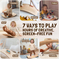 NUTTY TOYS Montessori Wooden Wobble Board for Kids & Adults 100% - Mini - image 3