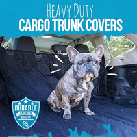 Bulldogology SUV Cargo Liner for Dogs 55"x82" Heavy Duty Pet Trunk Cargo Cover Area - Trunk Cover Car Protector for Dogs Waterproof Nonslip Mat - Dog Cargo Liner SUVs Vans Cars (Large, Black)