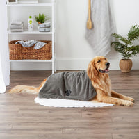 Bone Dry Pet Grooming Towel Collection Absorbent Microfiber X-Large - Embroidered Gray / 41x23.5" - image 2