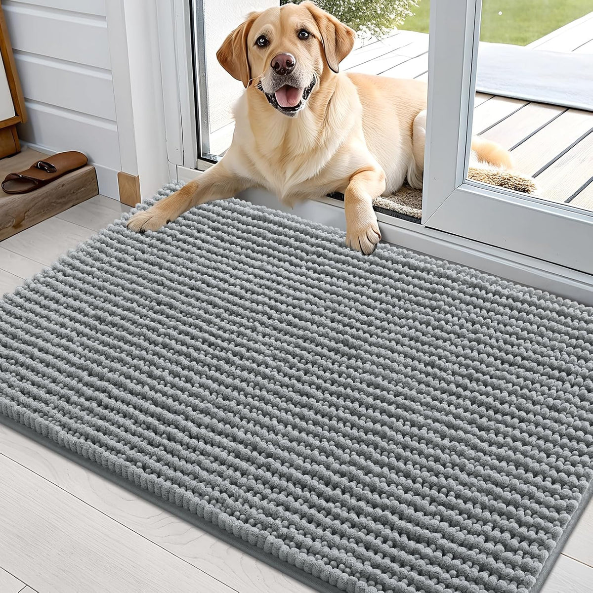 OLANLY Dog Door Mat for Muddy Paws 30x20 - 36" X 24" / Grey