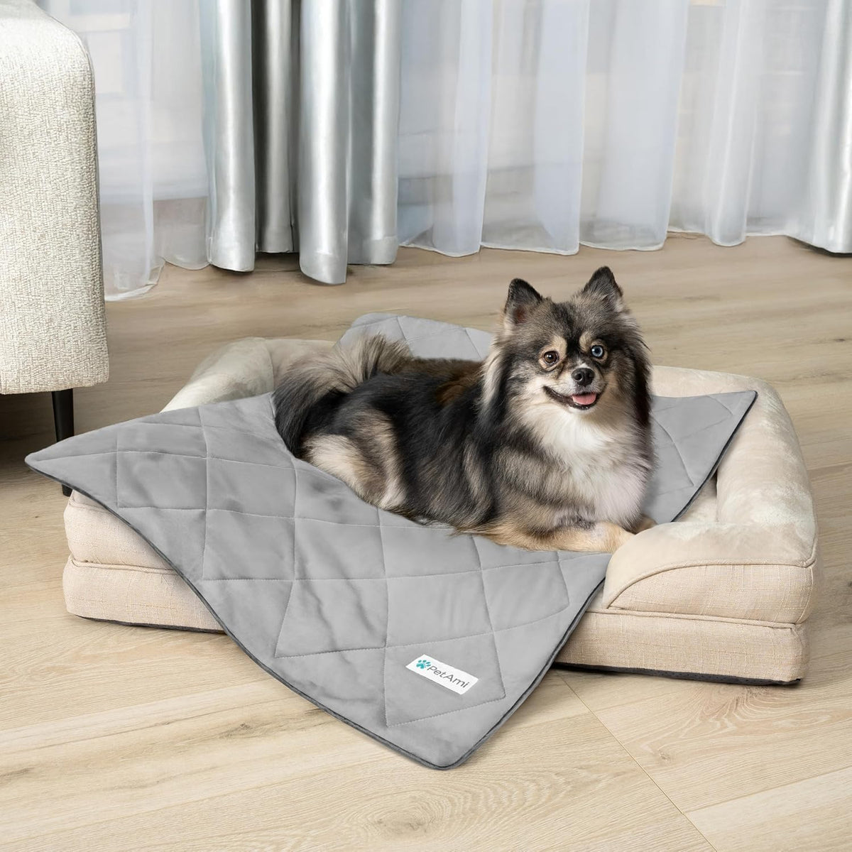 PetAmi Cooling Dog Blanket Lightweight for Small Pet Cat, 24x32 - Light Grey / Small (24x32) - image 2