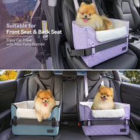 PETSFIT Dog Car Seats for Small Dogs, Patented Safety Buckles - Oxford Cloth / Lavender Purple - image 2