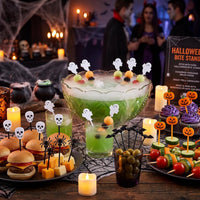 Tatuo 50 Pcs Halloween Picks Cupcake Topper, Pumpkin – Fun for Kids & Family - image 4