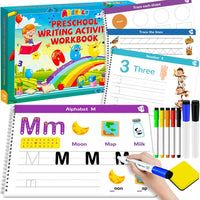 ABERLLS preschool workbook for ages 3-5 with ABC, number and tracing activities