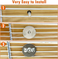 kathson 4pcs Hamster Platform with Ladder Natural Wooden Chinchilla Climbing Toy Rat Cage Ledge Sugar Glider Cage Accessories for Small Animals